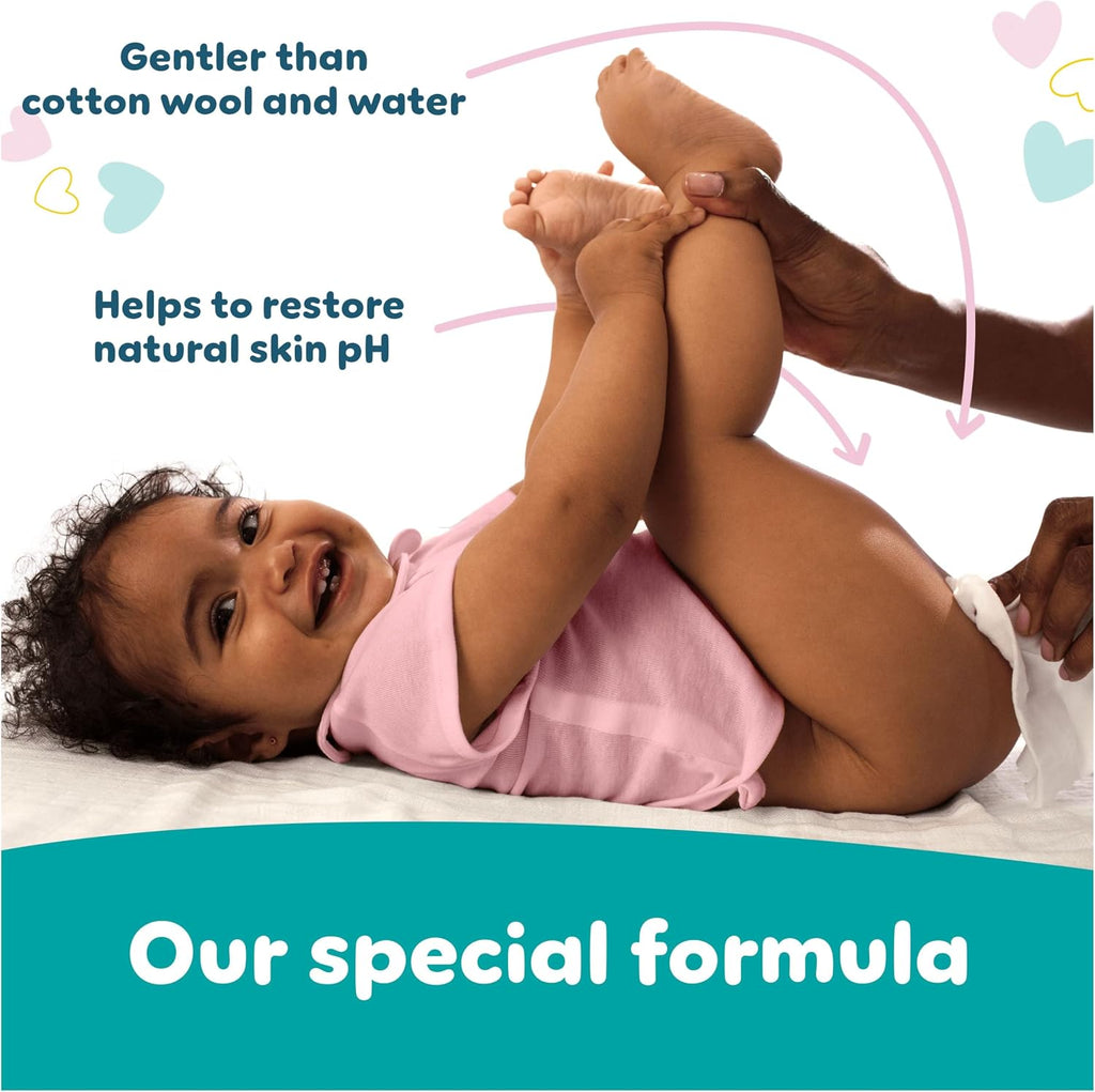 Pampers Sensitive Baby Wipes 24 Packs of 52 Wipes = 1248 Baby Wet Wipes, 2 in 1 Gently Cleans & Protects, 0% plastic in wipes