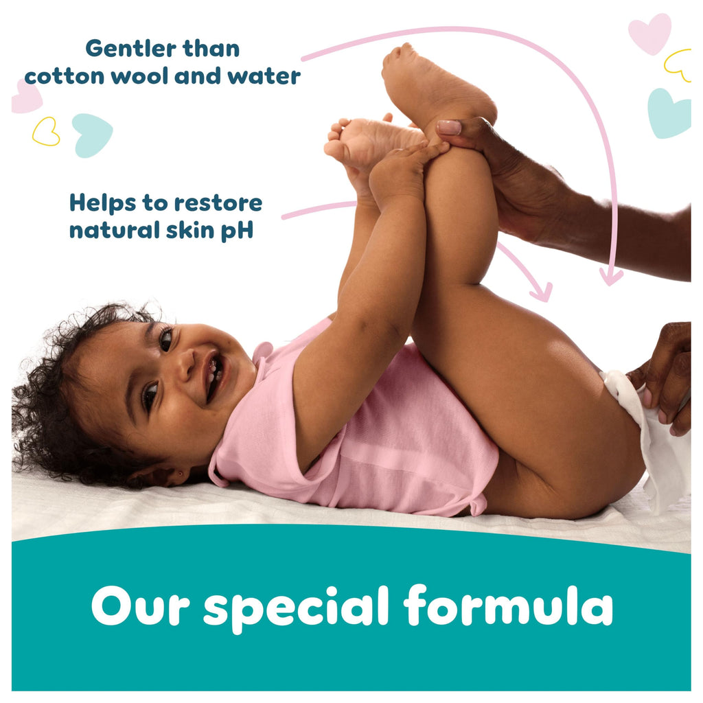 Pampers Sensitive Baby Wipes 24 Packs of 52 Wipes = 1248 Baby Wet Wipes, 2 in 1 Gently Cleans & Protects, 0% plastic in wipes