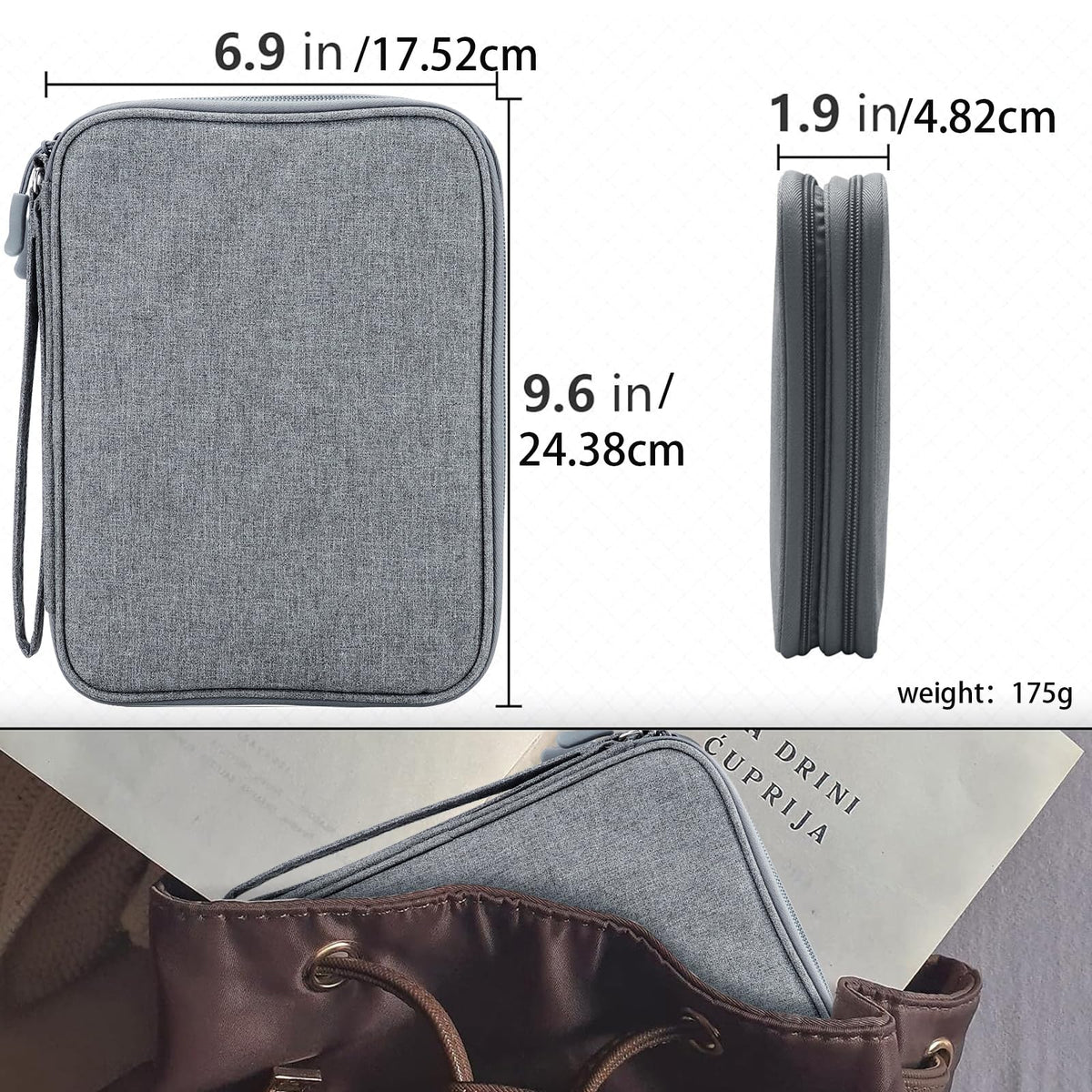 Teskyer Travel Cable Organiser Bag, Travel Essential, Black