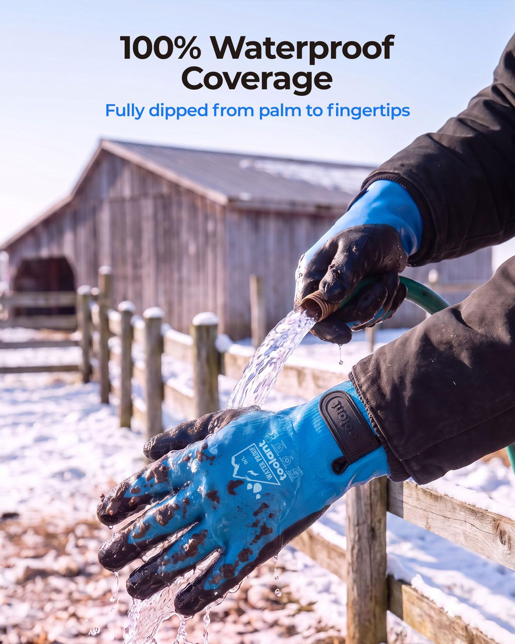 toolant 100% Waterproof Winter Work Gloves, Thermal Insulation with Grip