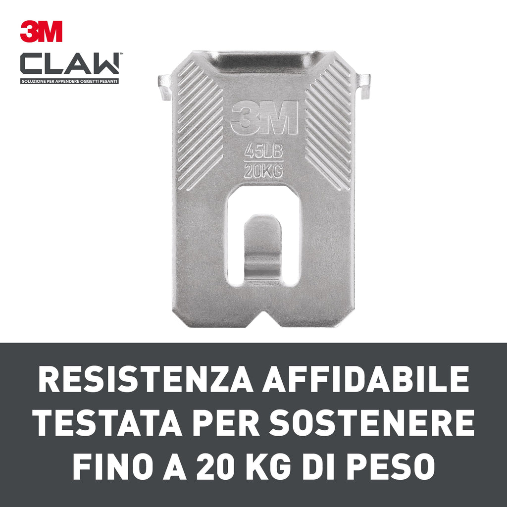 3M Claw Plasterboard Picture Hanging Wall Hooks For Hanging Home Décor, 4 Hangers, Holds up to 7 kg - Ideal for Heavyweight Items
