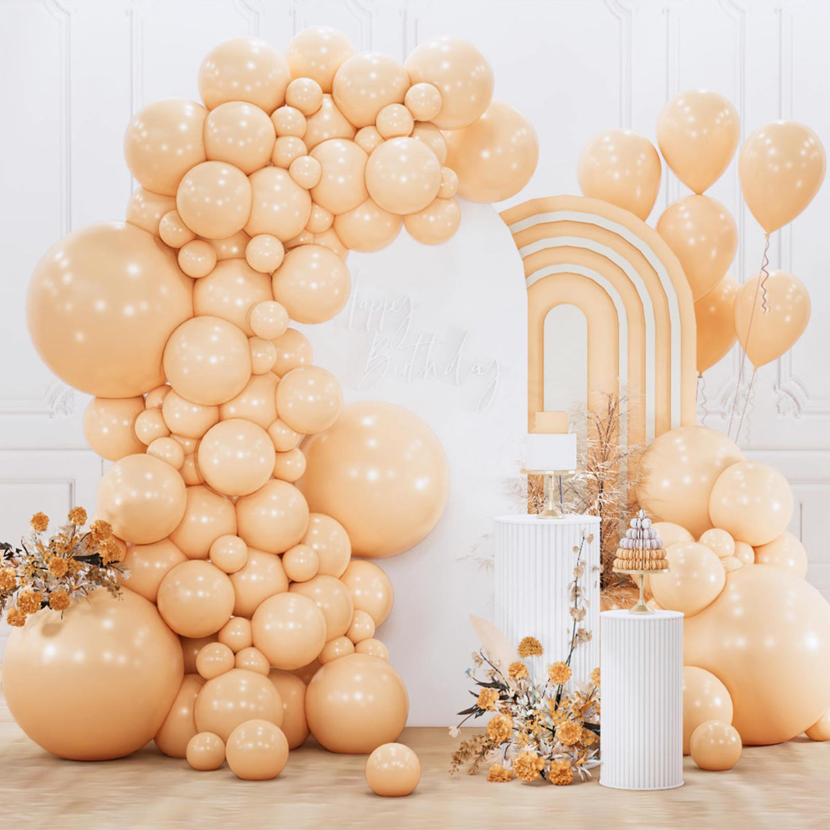 PartyWoo Baby Pink Balloons 152pcs Pastel Pale Light Pink Different Sizes