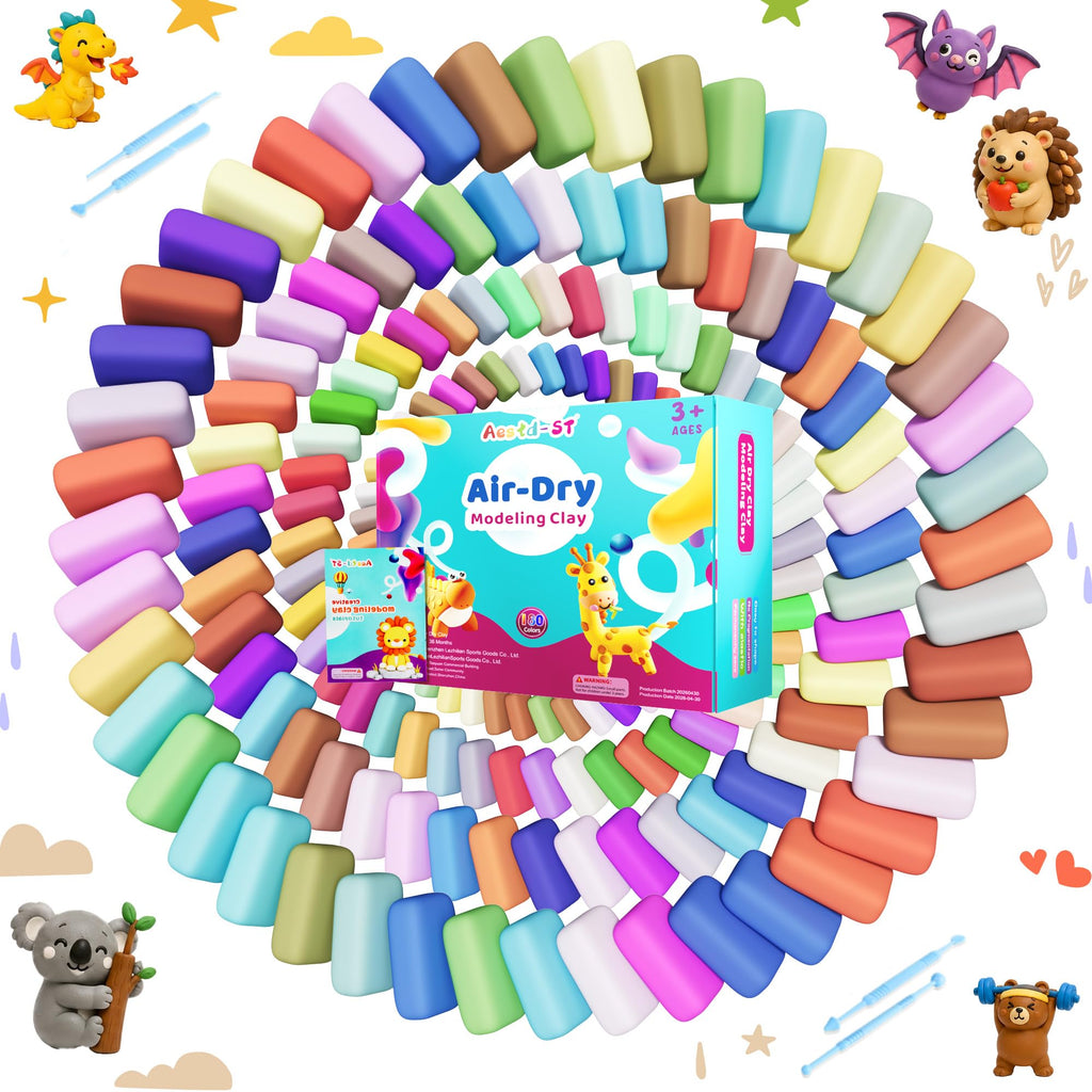 Aestd-ST Air Dry Clay 66 Colors, Modeling Clay for Kids, DIY Magic Clay