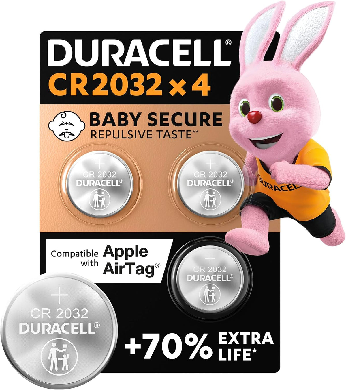 4X Duracell Cr 2032 Lithium (1 Blister Pack of 4 Batteries) 4 Batteries