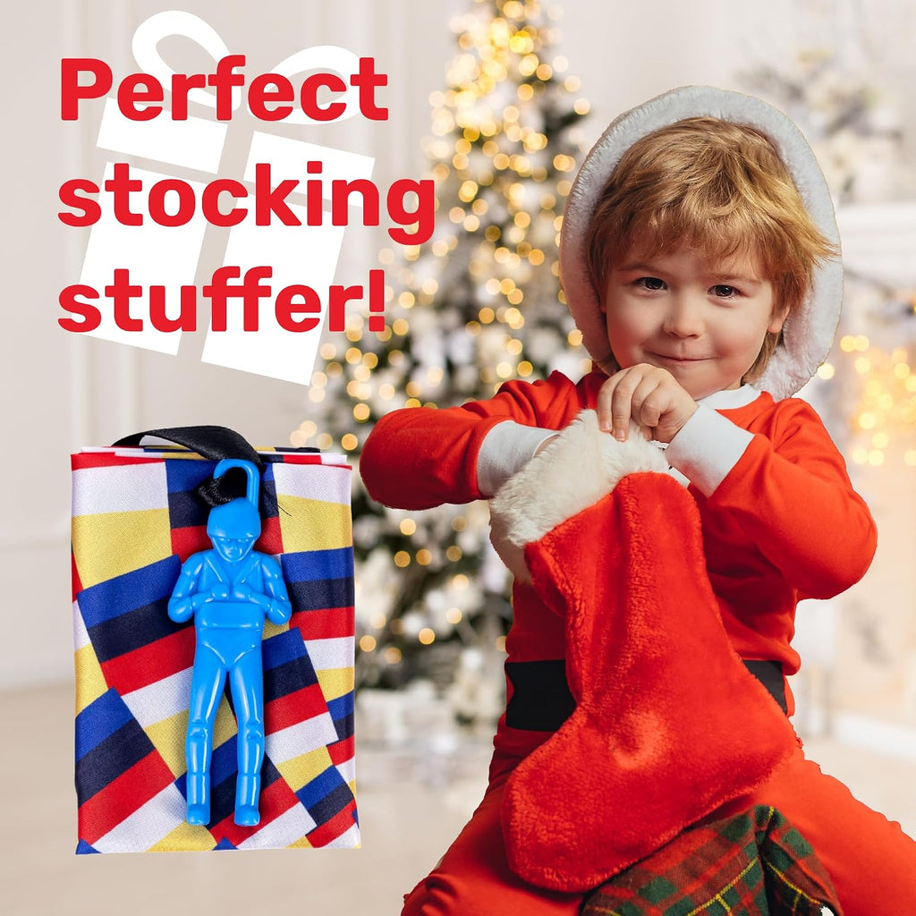 NUTTY TOYS Parachute Toys for Kids - Tangle Free Outdoor Flying Parachute Men, Top Indoor & Outside, 3 4 5 6 7 8 9 10 11 12 Year Old, Best Christmas Stocking Stuffers Idea 2026 Unique Boy & Girl Gifts