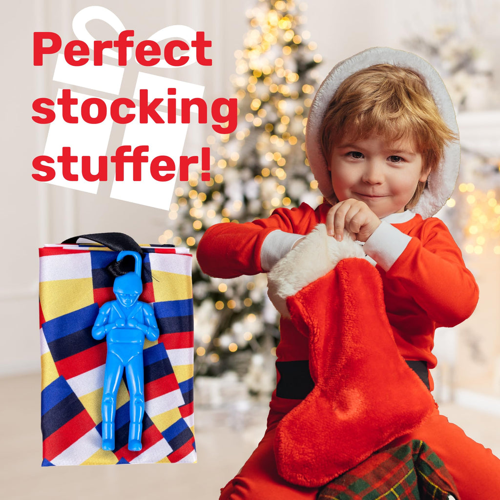 NUTTY TOYS Parachute Toys for Kids - Tangle Free Outdoor Flying Parachute Men, Top Indoor & Outside, 3 4 5 6 7 8 9 10 11 12 Year Old, Best Christmas Stocking Stuffers Idea 2026 Unique Boy & Girl Gifts