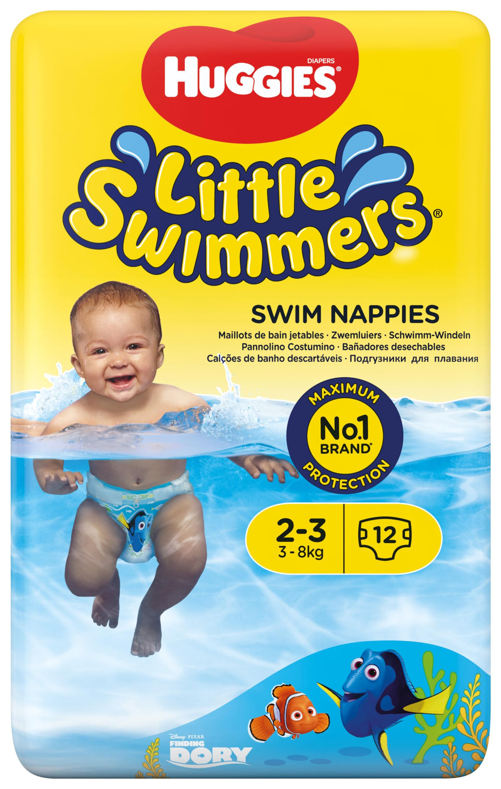 Huggies Little Swimmers, Swim Nappies - Size 3-4, 36 Baby Swim Pants - Leak Guards and Stretchy Waistband Protect Without Swelling - Tear Sides for Easy Removal