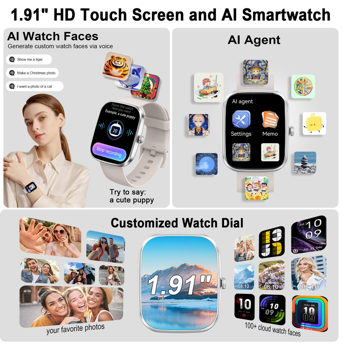 Motast Smart Watch, Fitness Tracker 1.69'' HD for Men Women,