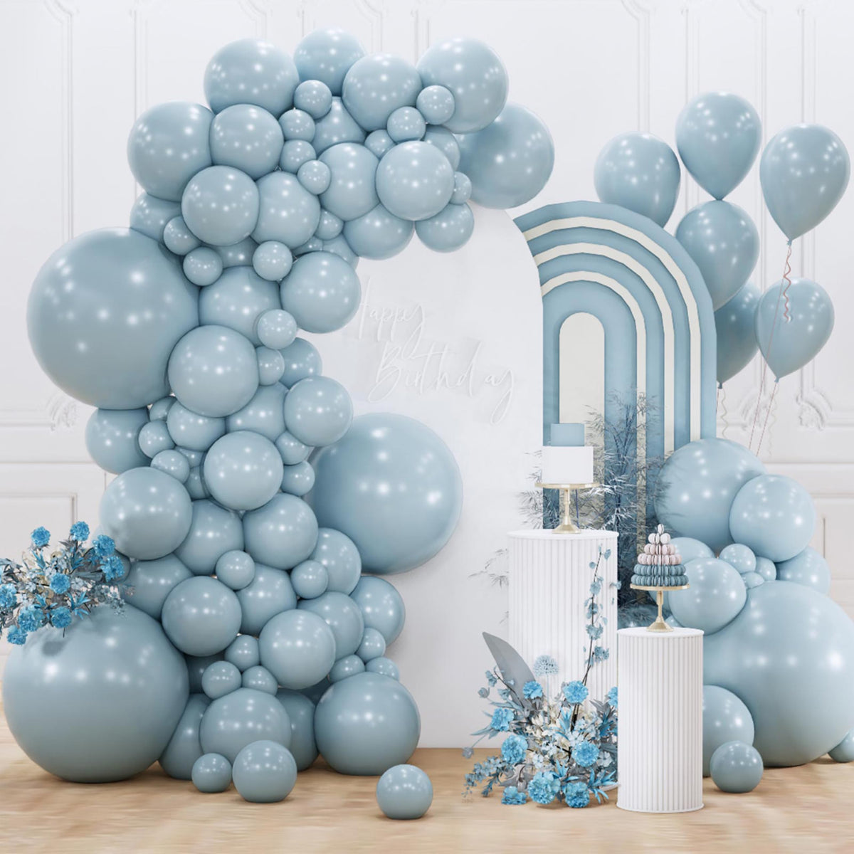 PartyWoo Baby Pink Balloons 152pcs Pastel Pale Light Pink Different Sizes