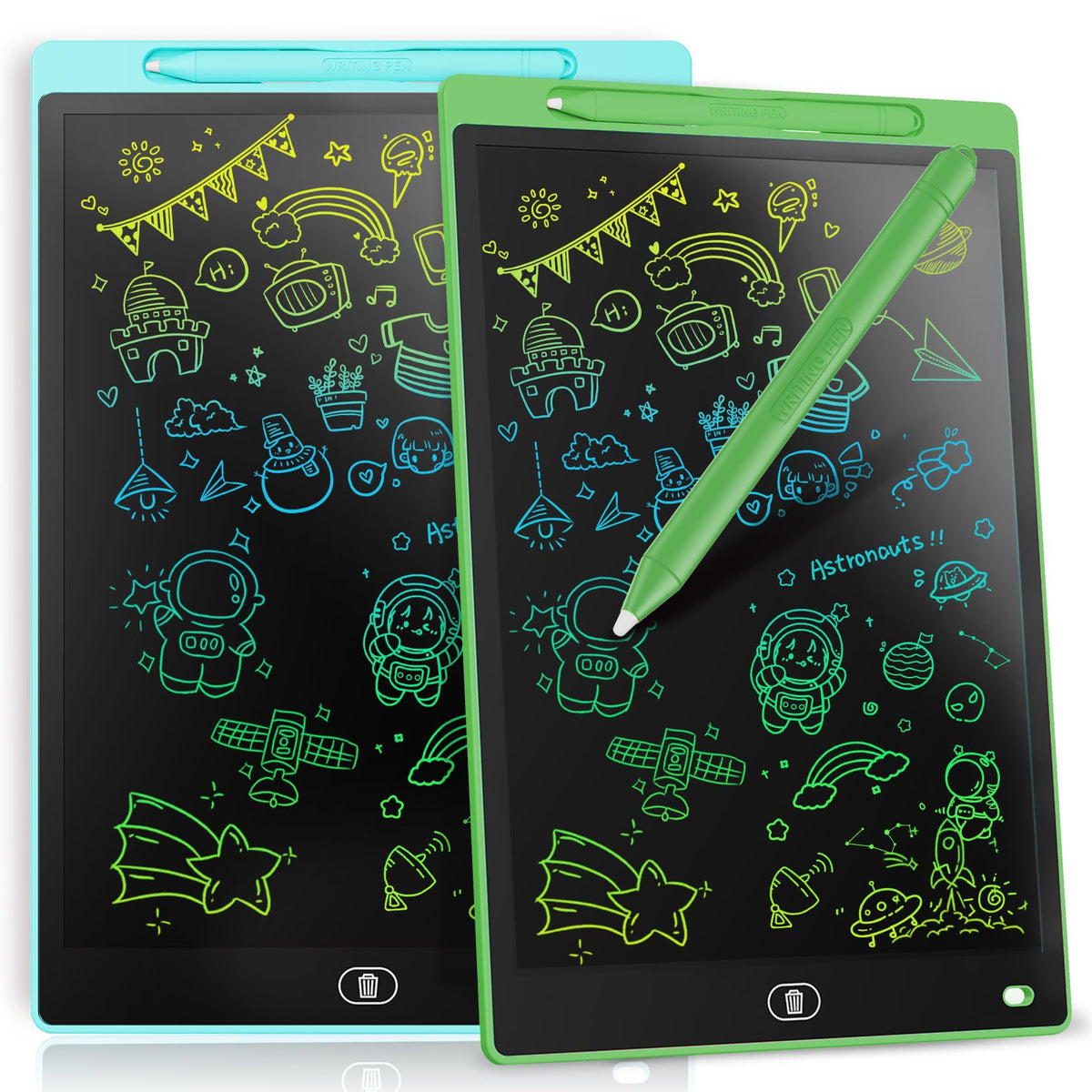 [2 Pack] Genialba LCD Writing Tablet 8.5-Inch Colorful Doodle Board, Toddler Learning Educational Toys Gifts for 3-8 Years Old Girls and Boys, Electronic Drawing Pad for Kids (Pink&Blue)