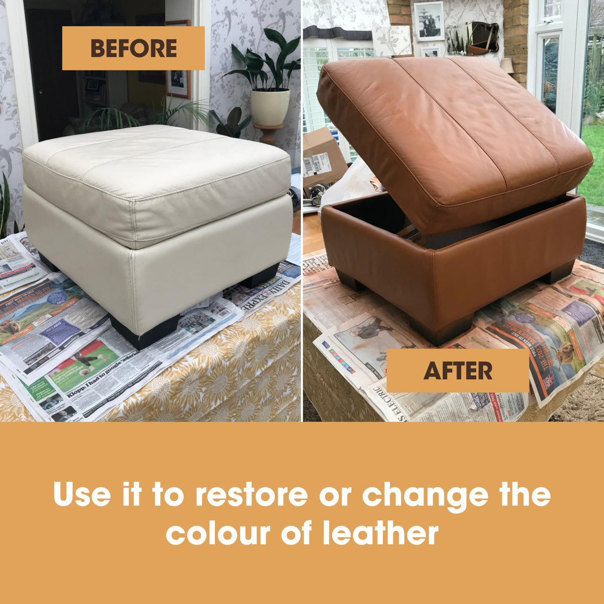 Furniture Clinic Leather Repair Paint & Dye | Self Seal Colourant for Quick and Easy Leather Repair | Suitable for Sofas, Car Seat, Shoes, Handbag, and More - Dark Brown, 250ml