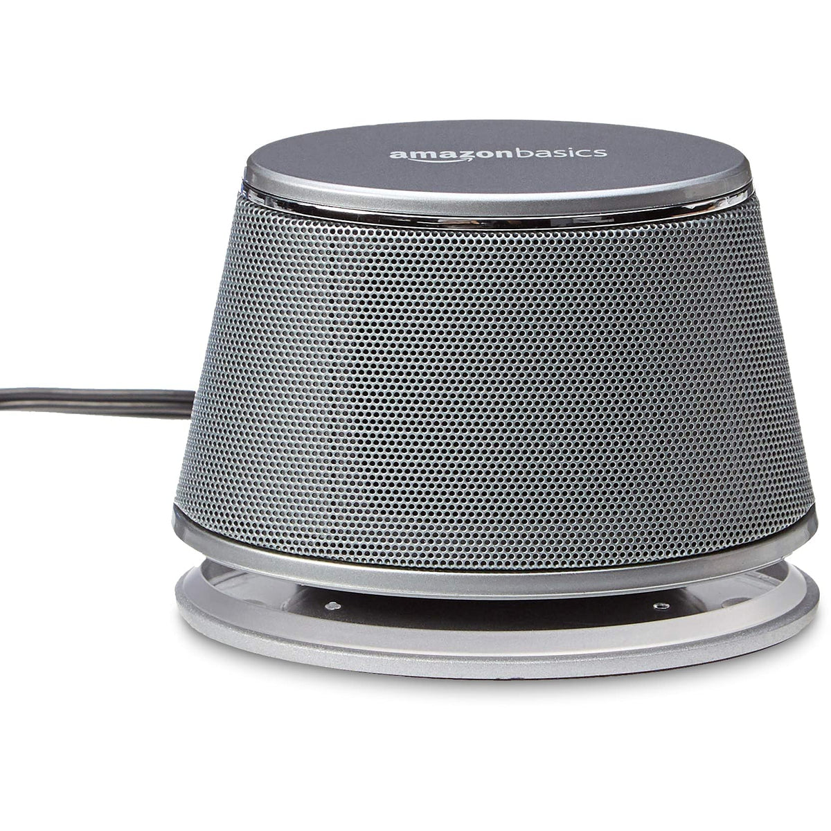 Amazon Basics PC Speakers for Desktop or Laptop, 3.5mm Aux, USB-Powered, Silver