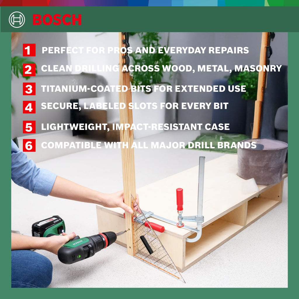 Bosch Accessories 34-piece Screwdriver/Drill bit Set (for Wood, Metal and Stone, Accessories for Drill Drivers)