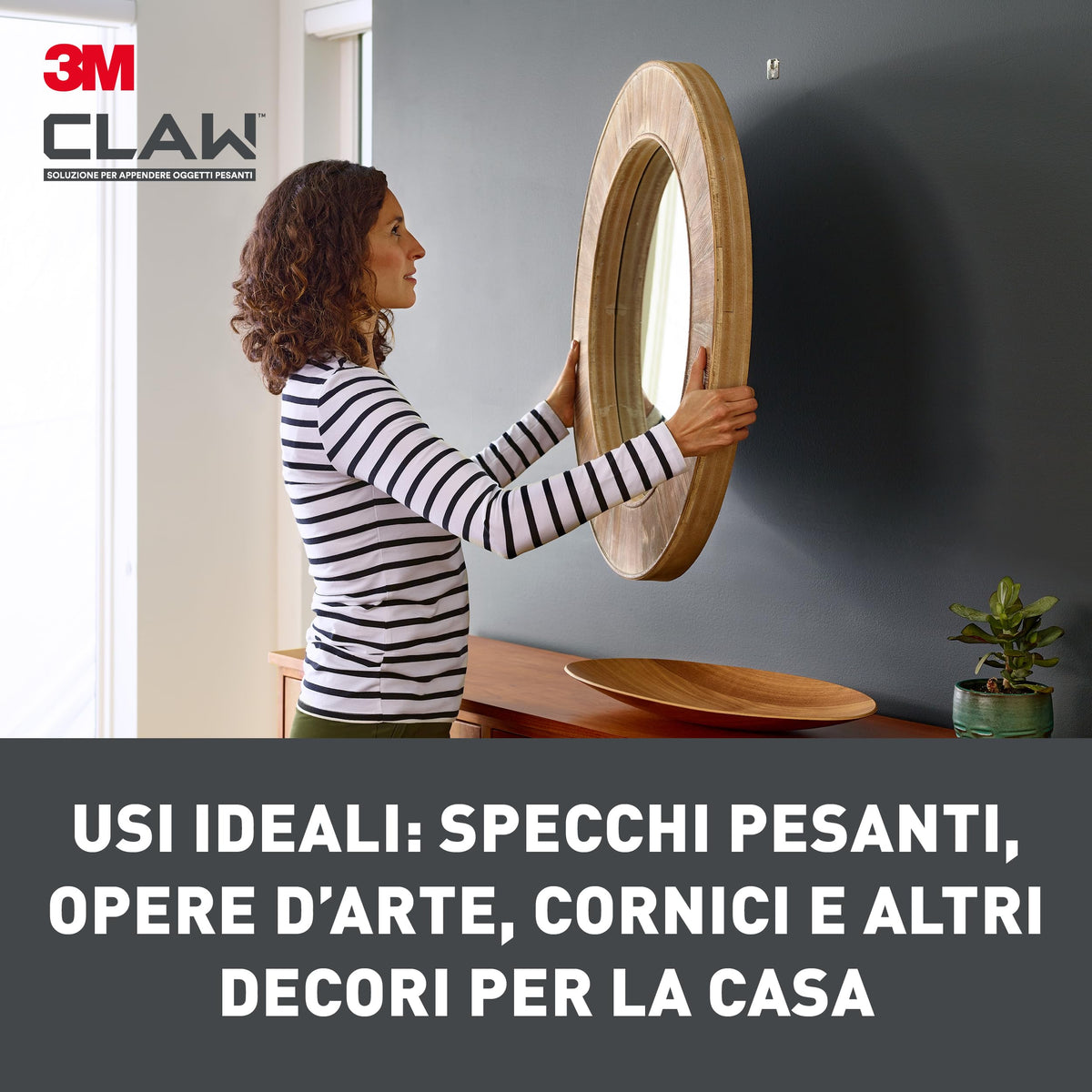 3M Claw Plasterboard Picture Hanging Wall Hooks For Hanging Home Décor, 4 Hangers, Holds up to 7 kg - Ideal for Heavyweight Items