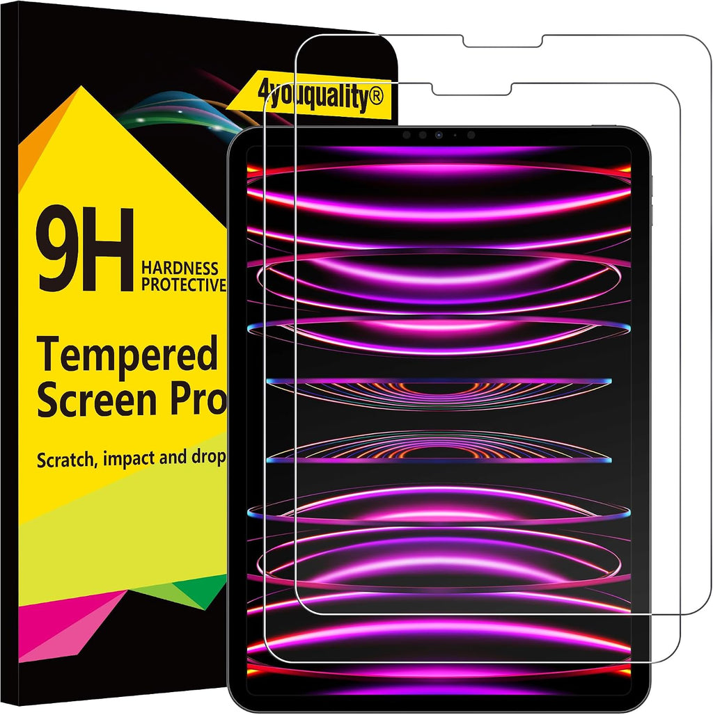 4youquality 2-Pack for iPad Pro 11" & iPad Air 5/4 10.9" Screen Protector