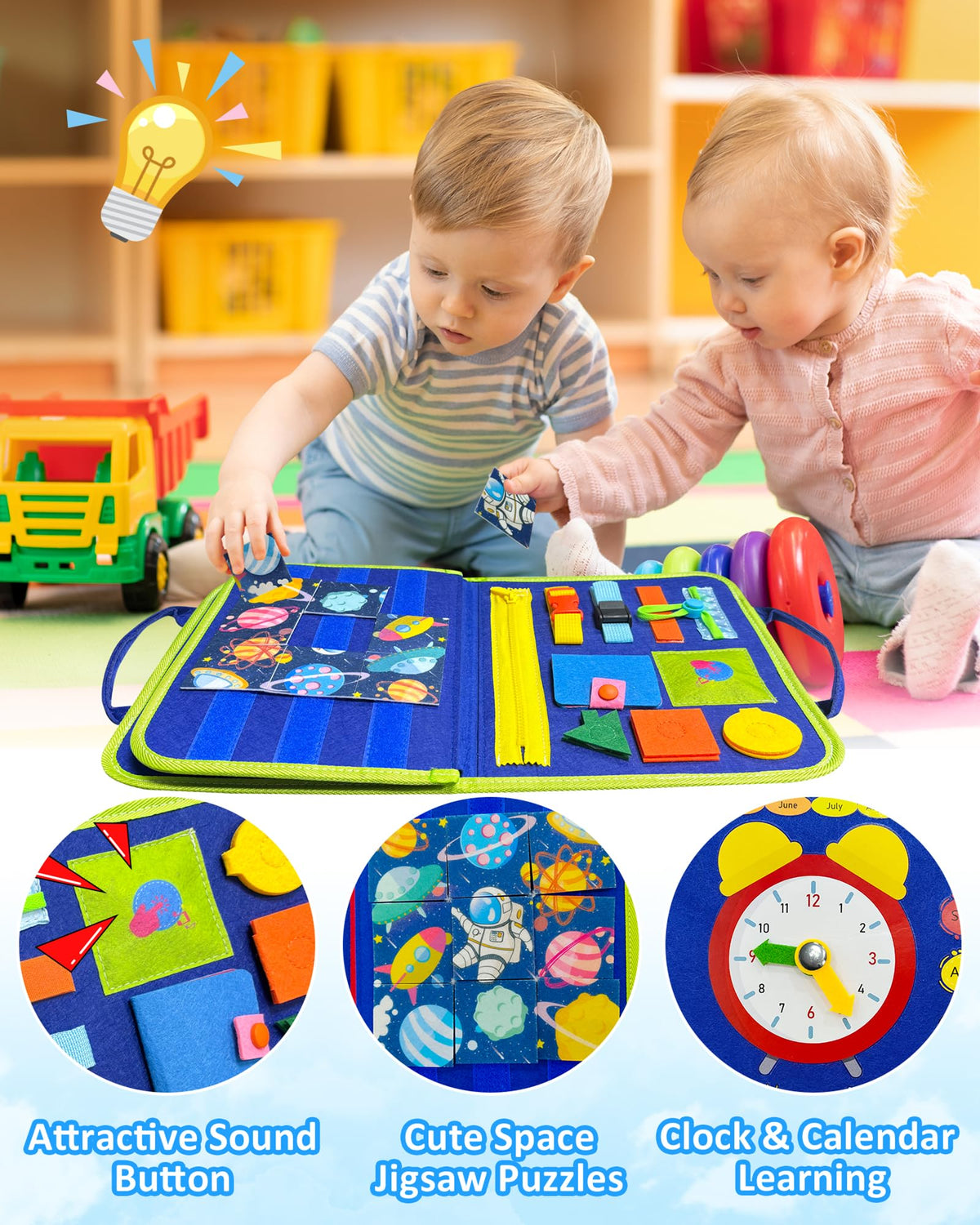 Exorany Busy Board Montessori Toys for Toddler Girl Birthday Gift Busy Book