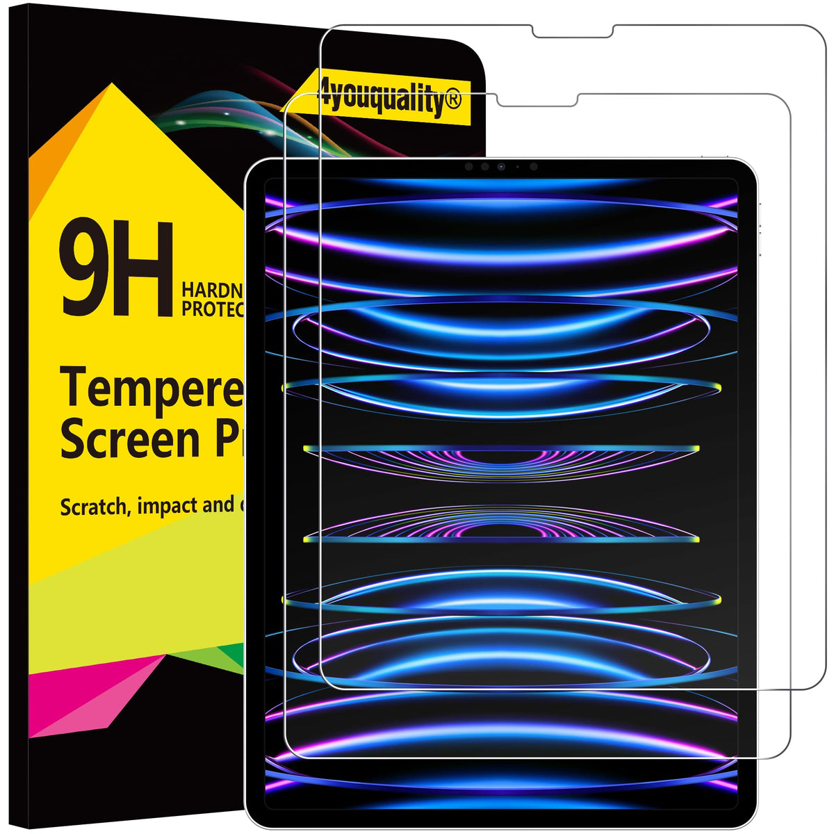 4youquality 2-Pack for iPad Pro 11" & iPad Air 5/4 10.9" Screen Protector