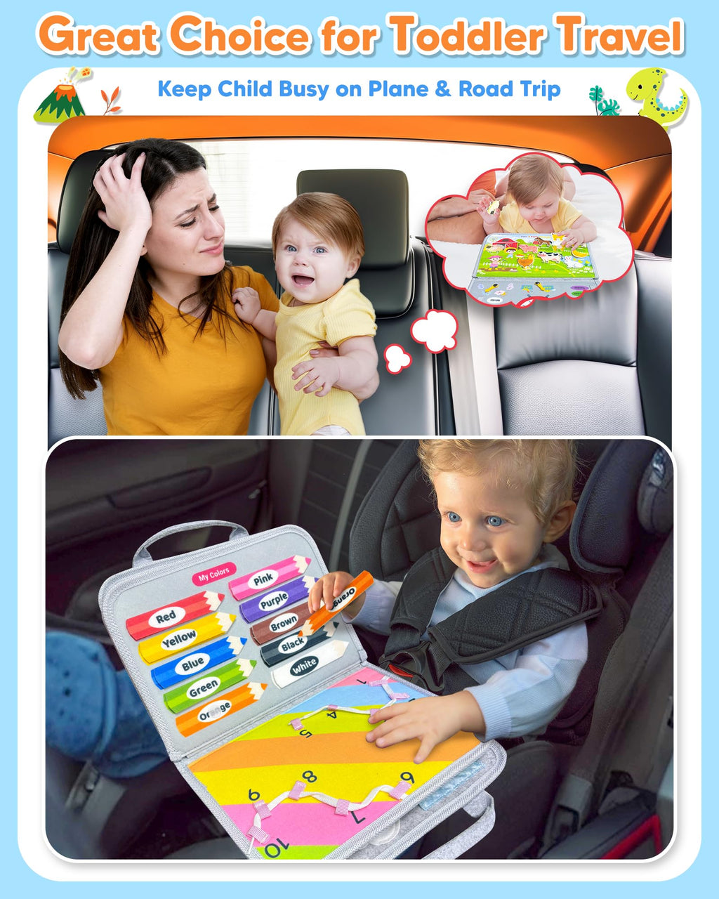 Gojmzo Busy Board Montessori Toys for Toddler Boy Girl Gifts Busy Book