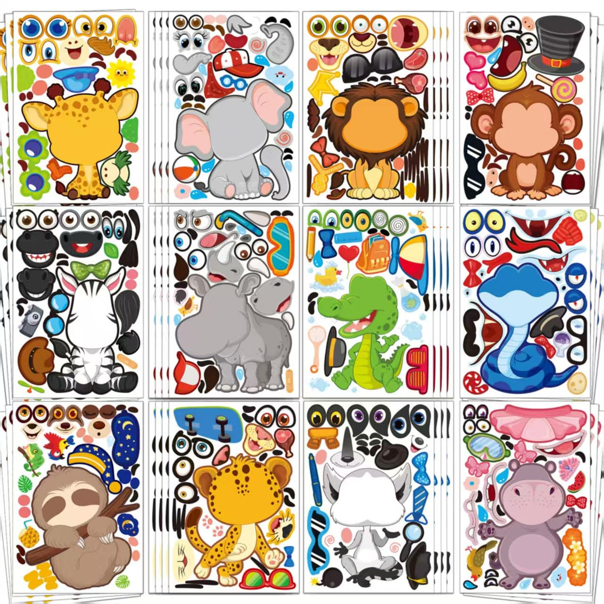 48 Sheets Pumpkin Face Stickers Kids Halloween Party Favors Crafts