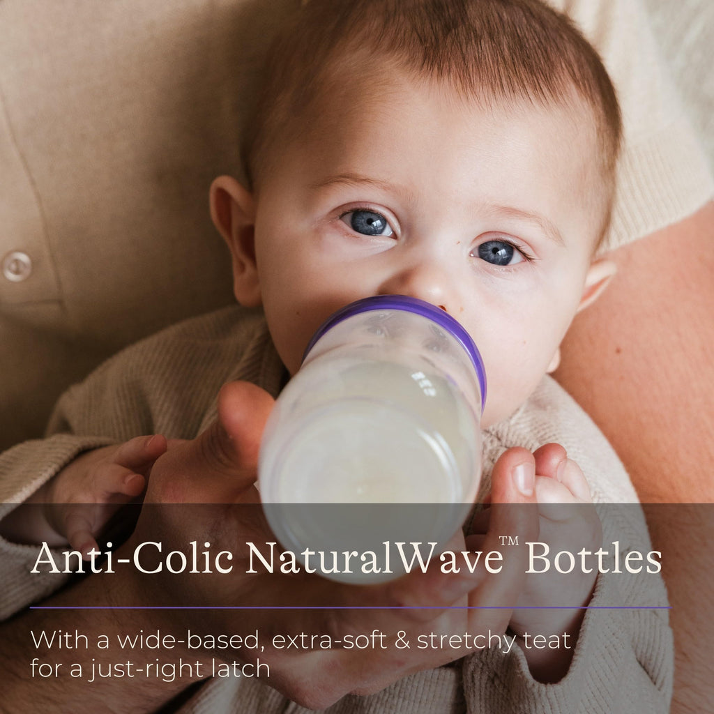 Lansinoh Anti Colic Baby Bottles 240 ml - 2 Pack - Medium Flow Teats
