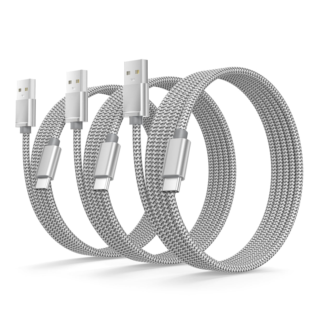 BASESAILOR USB A to USB C Charger Cable 3Pack 0.5/1/2M Black