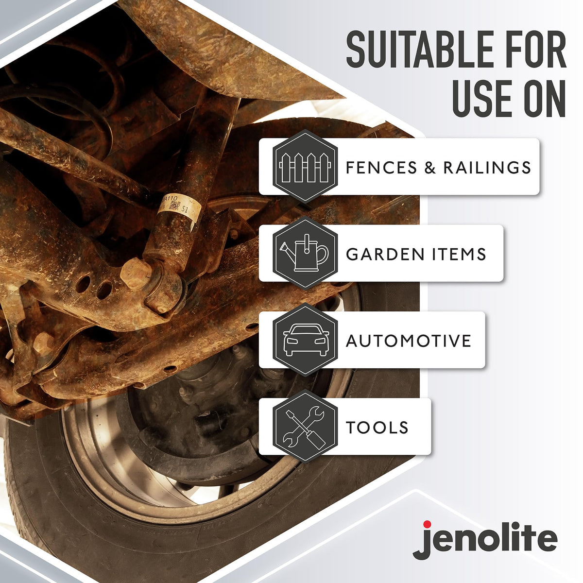 JENOLITE Rust Converter Spray 500ml - Aerosol Rust Treatment for Metal