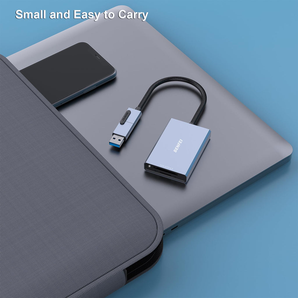 BENFEI SD Card Reader, USB C to SD Micro SD Card Memory Card Adapter Dual Slot Compatible with iPhone 15 Pro/Max, MacBook Pro/Air 2023, iPad Pro, iMac, S23, XPS 17, Surface Book 3 and More