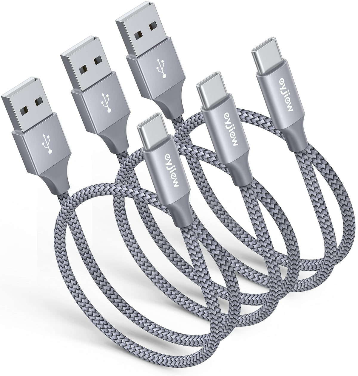 Short USB C Charger Cable 0.5m 2Pack, USB to USB C Car Charger Cable