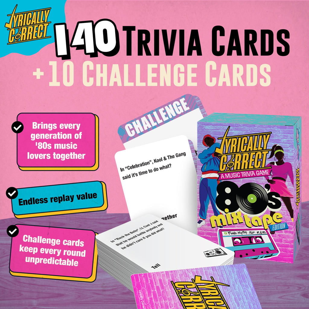 Lyrically Correct '90s & 2000s Pop Edition – Music Trivia Family Card Game