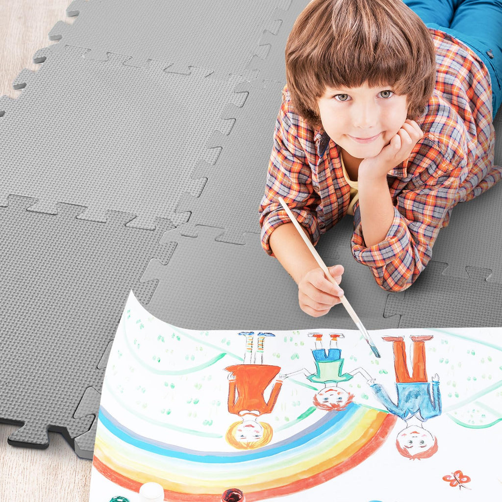 kidoola Foam Baby Play Mat (29x29cm) – Thick & Soft EVA Foam Interlocking Floor Tile Matting for Children – Large Multi Colour, Safe & Comfortable 7mm Thick Play Flooring (27pc)
