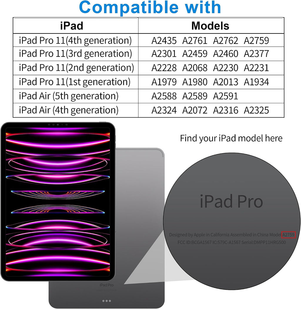 4youquality 2-Pack for iPad Pro 11" & iPad Air 5/4 10.9" Screen Protector