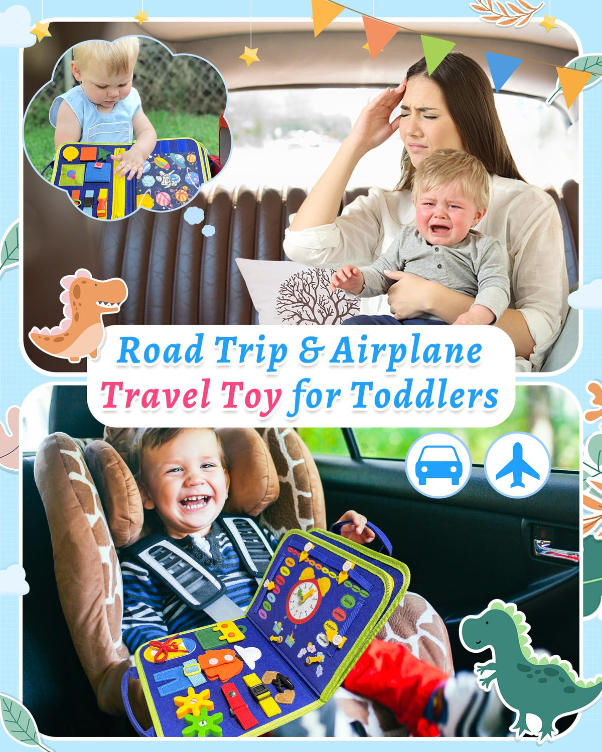 Exorany Busy Board Montessori Toys for Toddler Girl Birthday Gift Busy Book