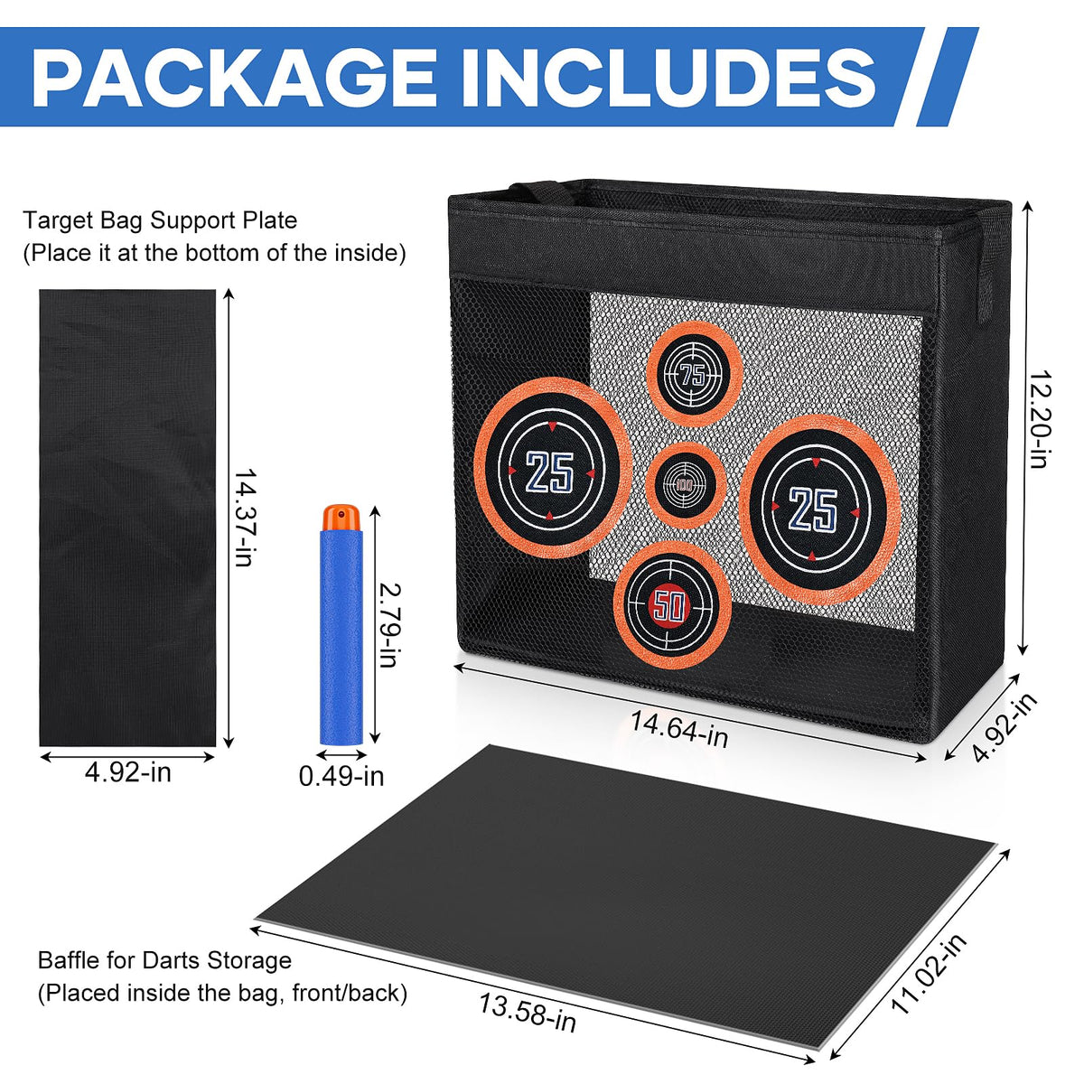 Pokiiulk Refill Darts Bullets Compatible with Nerf Guns N-Strike Elite Series, 300PCS Refill Darts Premium Foam Bullets Pack with Portable Storage Bucket