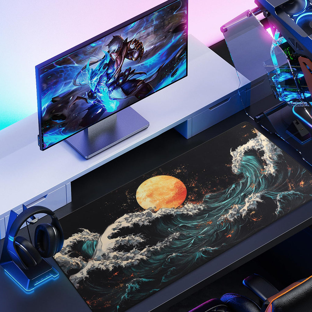 Gaming Mouse Mat Desk Office Mouse Pad Large Size 800x300x3mm Comfortable Mousepad with Smooth Cloth Surface, Improved Precision and Speed (80x30 Black)