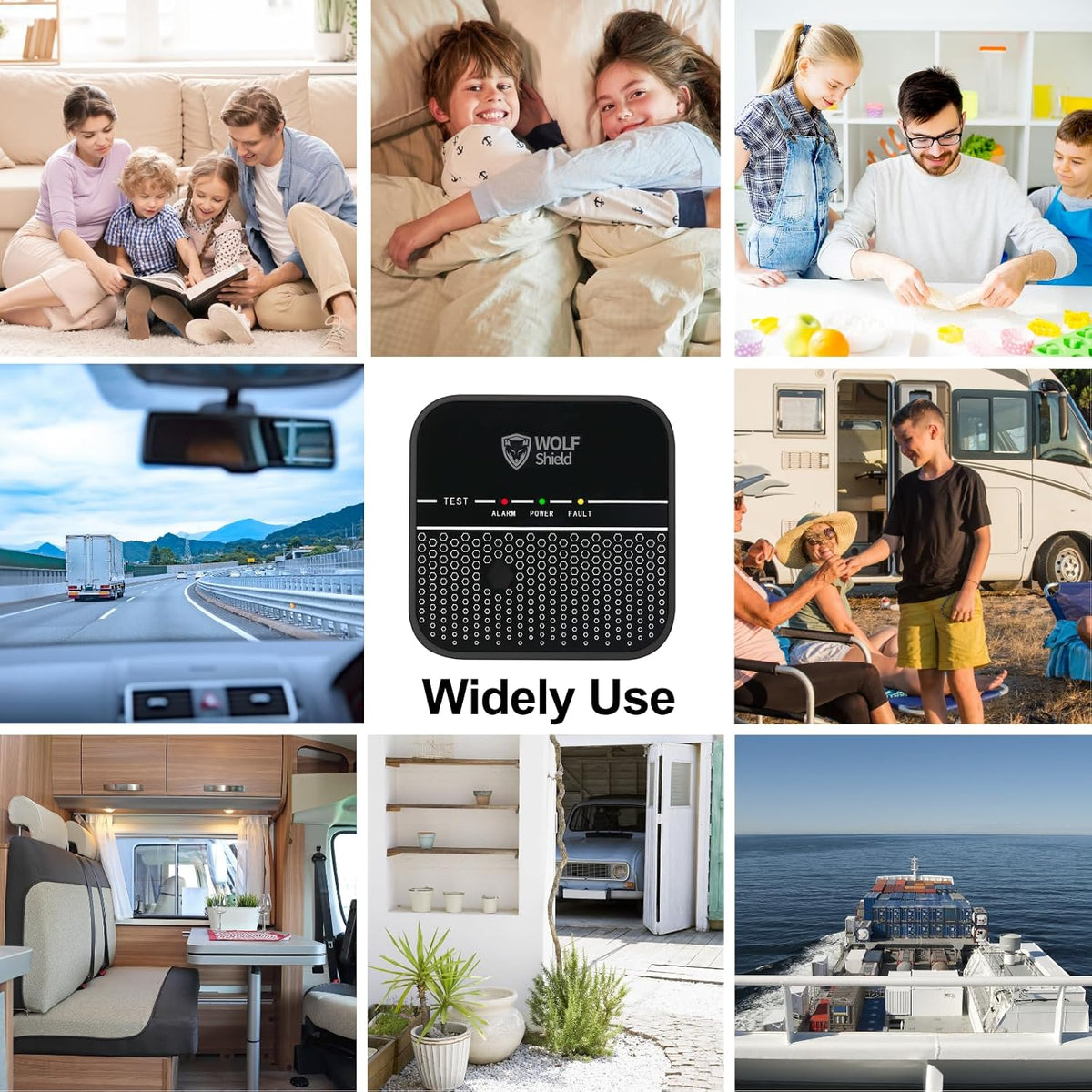 Carbon Monoxide Detector, 10-Year Sealed Battery, EN 50291-1:2018 Certified, 85dB Siren, CO Detector for Home, Caravan, Camping & Travel, Black