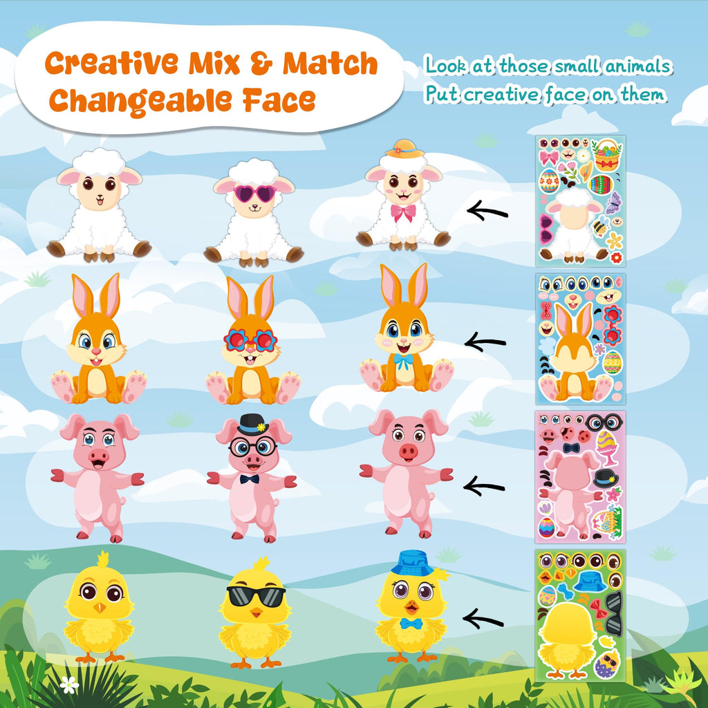 48 Sheets Pumpkin Face Stickers Kids Halloween Party Favors Crafts