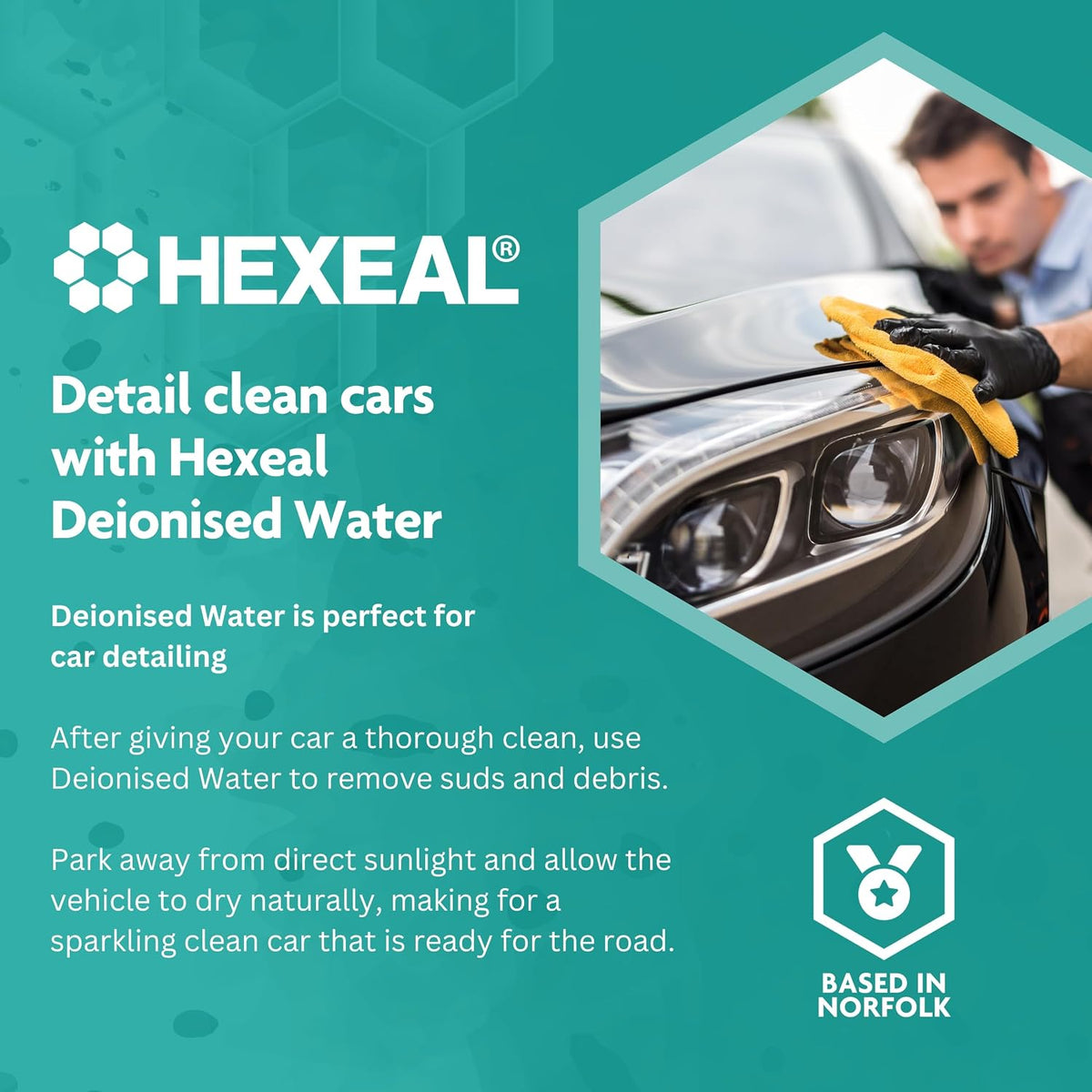 Hexeal Deionised Water 25L - For Steam Irons, Car Batteries & Vehicles