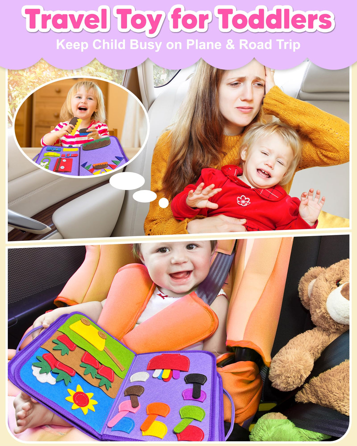 Exorany Busy Board Montessori Toys for Toddler Girl Birthday Gift Busy Book