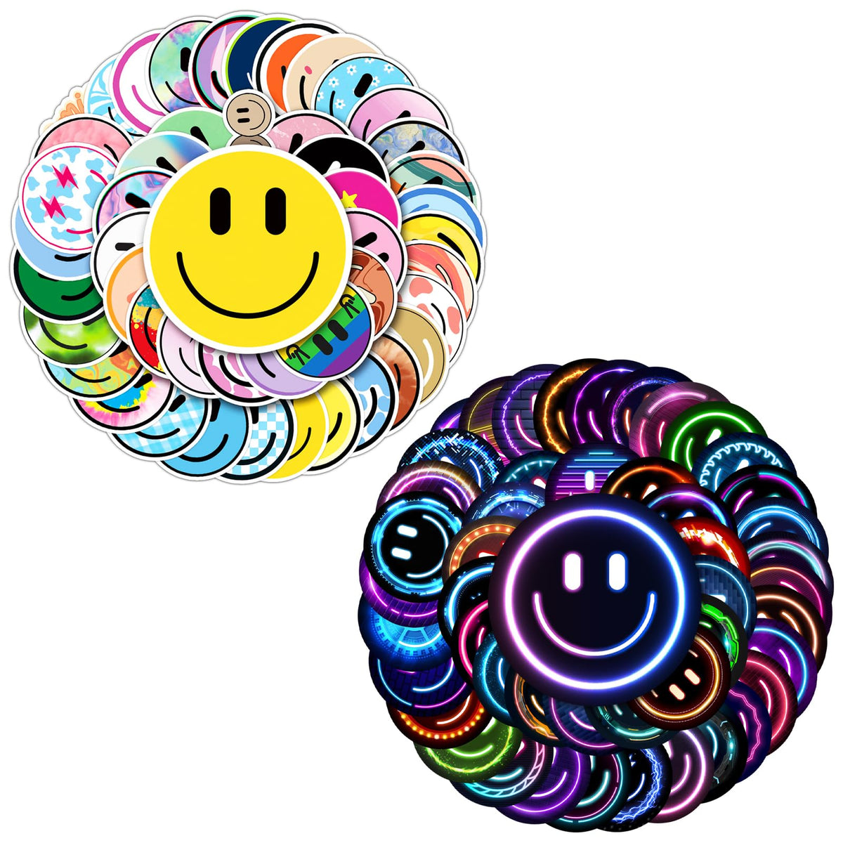 100PCS Smile Neon Stickers