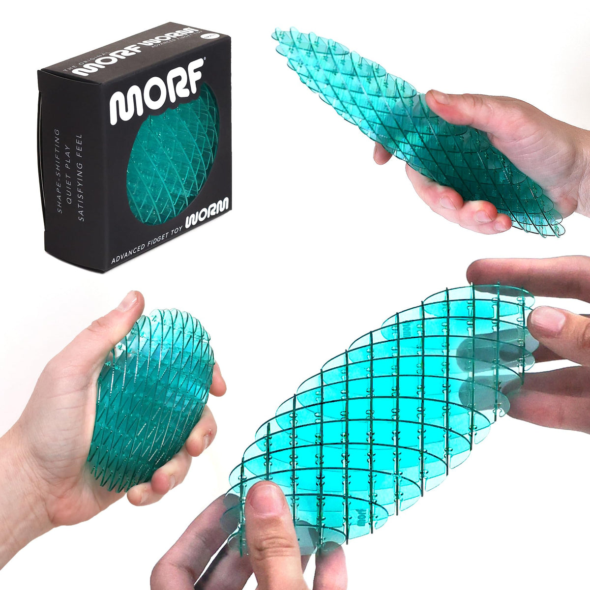 Morf Worm 3D Sensory Fidget Toys for Kids, Teens & Adults, Rainbow, Small