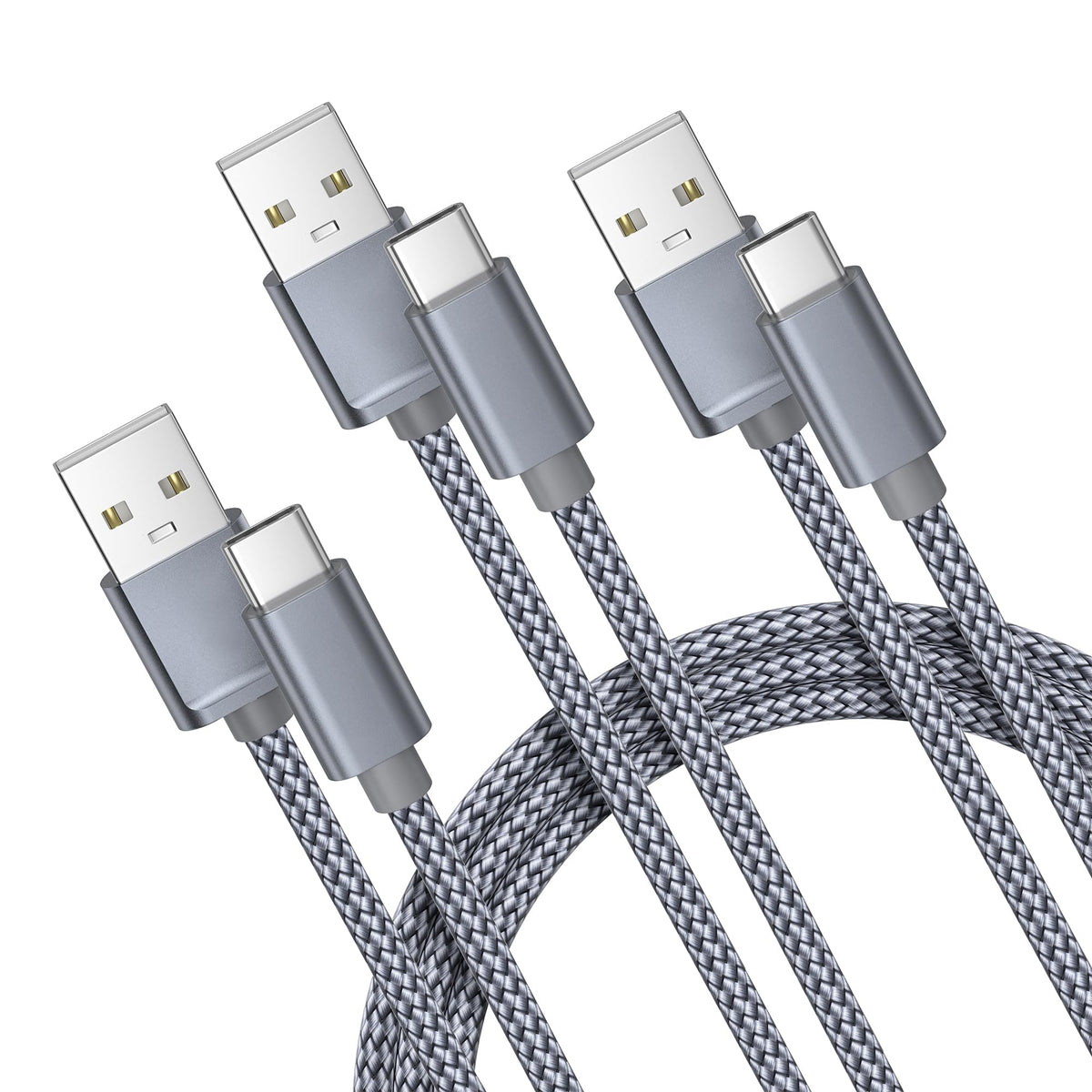 BASESAILOR USB A to USB C Charger Cable 3Pack 0.5/1/2M Black