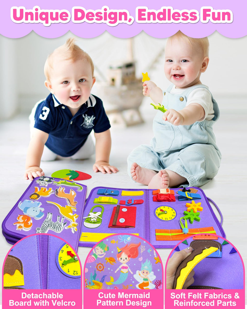 Exorany Busy Board Montessori Toys for Toddler Girl Birthday Gift Busy Book