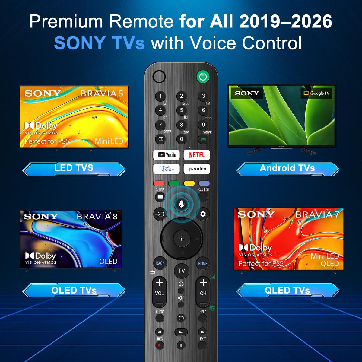 Magic Remote for LG-TV-Remote, Replacement for LG Smart TV Remote Control, AN-MR20GA Compatible Universal Remote Control with Voice, Pointer and Netflix/Prime Video Hotkeys