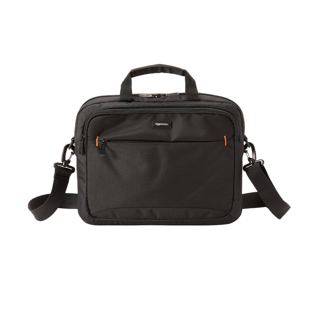 Amazon Basics Laptop Shoulder Bag, Slim 15.6 inch, Black, 1-Pack