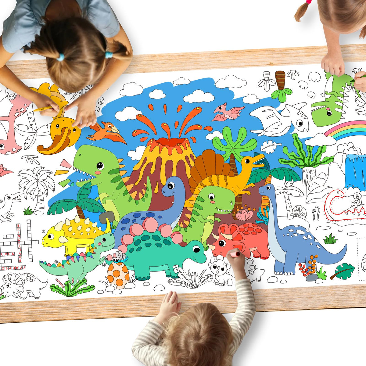 Gatherfun Ramadan Activity Poster & Home Decor - 31.5 x 72 Coloring Banner/Table Cover for Eid Mubarak Decoration, for School Parties & Ramadan Decoration