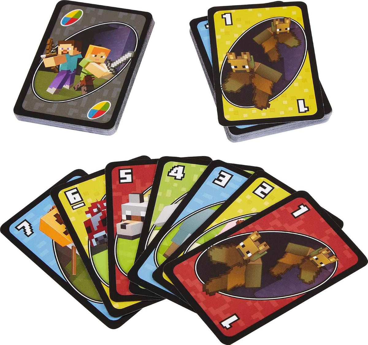 Mattel Games UNO Minecraft Card Game with Storage Tin,Ages 7+