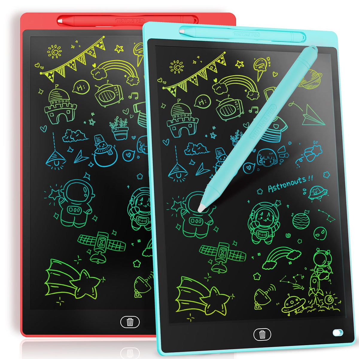 [2 Pack] Genialba LCD Writing Tablet 8.5-Inch Colorful Doodle Board, Toddler Learning Educational Toys Gifts for 3-8 Years Old Girls and Boys, Electronic Drawing Pad for Kids (Pink&Blue)