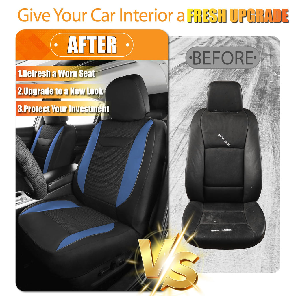 kingphenix 2 Pack Front Leather Car Seat Covers with Memory Foam