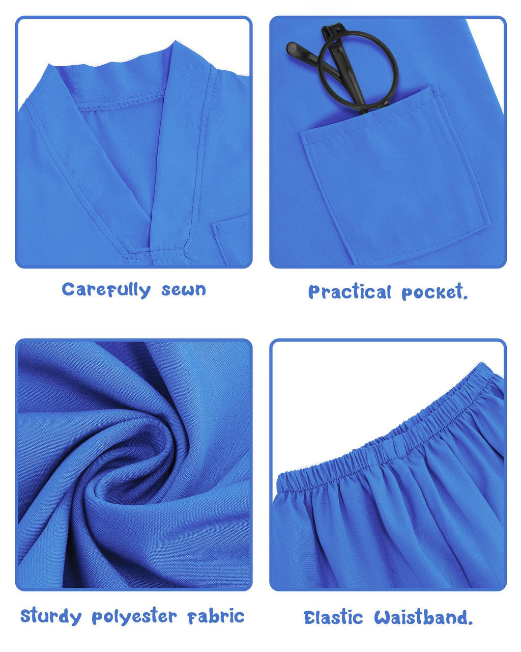 ICECUTE Doctor Scrubs for Kids,7 Pcs Scrubs Costume with Accessories 3-11Y
