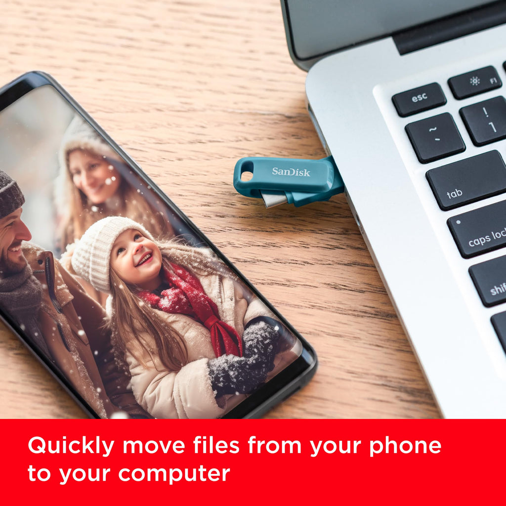 SANDISK Ultra Dual Drive Go 128GB, USB-C & USB-A, Up to 400MB/s Read Speeds